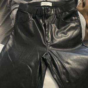 Abercrombie & Fitch Black Faux Leather Pants